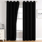ChrisDowa 100% Blackout Curtains 80 inch Long for Bedroom with Black Liner, 2 Thick Layers Total Blackout Thermal Insulated Grommet Window Curtains 2 Panels Set (Black, 52 x 80 Inch)