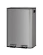GarveeHome 2 x 8 gal Stainless Steel Double Trash Can with Lid for Kitchen, Large Dual Trash and Recycle Bin Combo, Step-on Kitchen Metal Garbage Cans, PP Inner Buckets, Liner Rim, Matte Grey