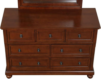 Compact Cherry Dresser, Small Space Furniture with 4 Drawers and Durable Finish for Apartment