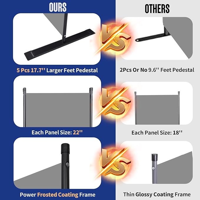 Room Divider and Folding Privacy Screens 8 Panel, 14.67 Ft Wide Partition Room Dividers, Portable Room Divider Panel for Room Separtition, Large Wall Dividers for Room, Office, School,Studio Grey