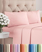 Twin 4 Piece Sheet Set - Cooling, Comfy & Breathable - Hotel Luxury Bedding, Includes Fitted Sheet for Women, Men, Kids & Teens - 1 Flat, 1 Fitted Sheet, 2 Pillowcases with Deep Pockets - Baby Pink