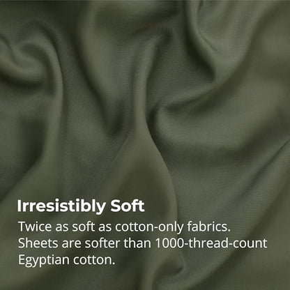 Cariloha Aloha Soft 4-Piece Sheet Set | Coastal Pine | Split King | Made from 100% Viscose derived from Bamboo | Introductory Sheet Line