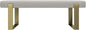 VANT Upholstered Bed Bench - Faux Merino Wool Grey - Burnished Brass - Contemporary Modern, Bedroom Bench Seat, Hallway, or Entryway