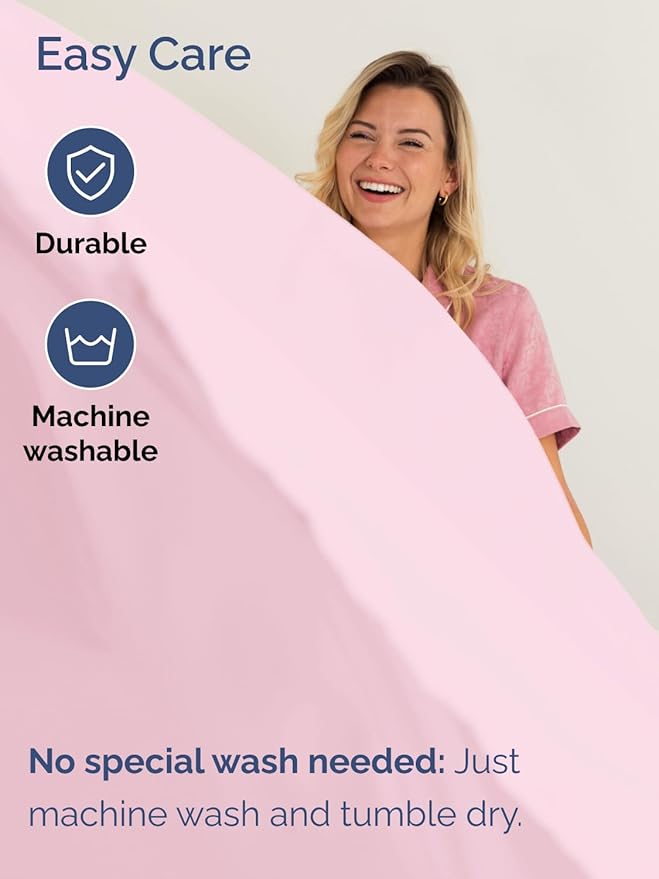 Extra Deep Twin Sheet Set - 4 Piece Breathable & Cooling Sheets - Hotel Luxury Bed Sheets Set - Easy & Secure Fit - Soft, Wrinkle Free & Comfy Sheets Set - Light Pink Sheet Set with Extra Deep Pockets