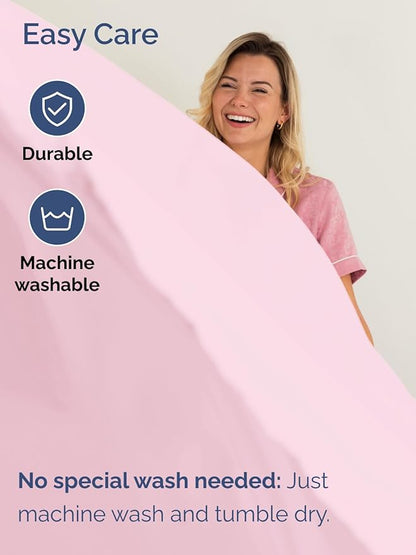 Extra Deep Twin Sheet Set - 4 Piece Breathable & Cooling Sheets - Hotel Luxury Bed Sheets Set - Easy & Secure Fit - Soft, Wrinkle Free & Comfy Sheets Set - Light Pink Sheet Set with Extra Deep Pockets