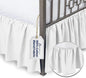 BLISSFORD White Bed Skirt Twin Size 18 inch Drop - with Split Corners - Cotton Blend Ruffle Bed Skirt, Dust Ruffle with Platform White Twin Bedskirt, Machine Washable