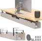 Under Desk Cable Management Tray,No-Drill Upgraded Thickened Felt Cord Organizer with Clamp or Screw Mount,Cable Holder for Standing Desk,Home Or Office(Beige, 47.2")