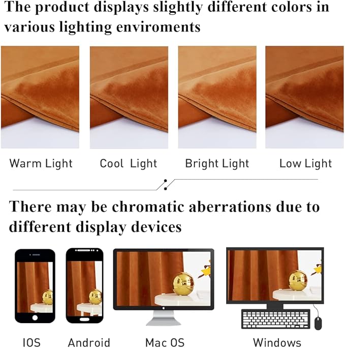 StangH Pumpkin Orange Velvet Curtains for Nursery Bedroom, Luxury Room Darkening Privacy Protect Window Drapes for Office/Party Backdrops/Living Room, W52 x L84, 2 Panels