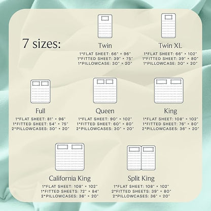 LuxClub 4 PC Sheet Set Bed Sheets Deep Pockets 16" Eco Friendly Wrinkle Free Cooling Machine Washable Hotel Bedding Silky Soft - Aquamarine King