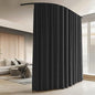 Room Divider Curtains with Ceiling Curtain Track Set Window Curtain for Bedroom,Living Room Total Blackout Thermal Insulated Privacy Ceiling Track Curtain W 12 × H 9 FT Black drape&Black track
