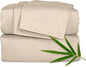 Pure Bamboo Full Sheets, Genuine 100% Organic Viscose Derived from Bamboo Bed Sheet Set, Luxuriously Soft & Cooling, Double Stitching, 2 Year Quality Promise (Full, Almond)