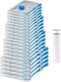 Amazon Basics Vacuum Compression Space Saving Storage Bags with Hand Pump for Travel, Multiple Sizes for Clothes and Blankets, Clear, 20 Pack (5 Small, 5 Medium, 5 Large & 5 Jumbo)