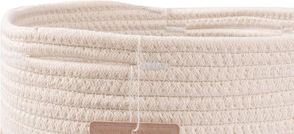 voten Cube Storage Baksets Bins 11x11’’ Fit 12x12’’ Organizer Bookcases Shelving,Stylish&Durable Woven Cotton Basket Containers for Organizing 3-Pack Off White/Mixed Camel