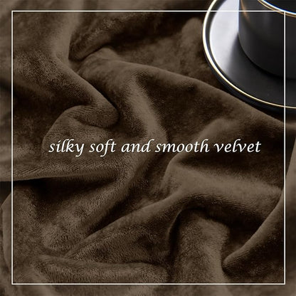 SMILETIME Chocolate Crushed Velvet Curtains 52x90 inch Luxurious Thermal Insulated Soundproof Drapes for Living Room Bedroom Office Soft and Durable Light-Filtering Window Treatments, 2 Panels
