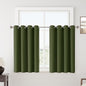 ChrisDowa 100% Blackout Olive Green Solid Curtains 54 Inches Long 2 Panels for Bedroom Living Room,Farmhouse Room Darkening Thermal Insulated Soundproof Grommet Top Window Treatment Drapes,52x54