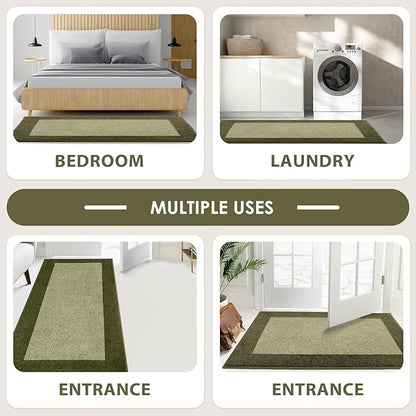 Machine Washable (24" x 36"+ 24" x 60"') Runner Rugs Set of 2, Non Slip Kitchen Mats for Floor, Absorbent Entryway Rug for Kitchen, Bedroom, Hallway, Bathroom, Door (Roll Packing)