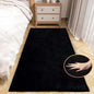 Black Fluffy Rug for Bedroom Shag Rug Washable Carpet Faux Rabbit Fur Rugs for Living Room Hallway Teen Room Décor Nursery Rugs Runner 2x6