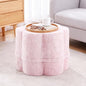 Tiita Floral Pouf Ottoman, Foot Stools Ottoman with Foam Chunk Filling, Puff Foot Rest for Couch, Living Room, Kids Room, Pink
