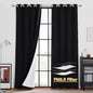 RYB HOME Soundproof & Dust Particle Filtering Curtains Blackout Window Treatment for Bedroom Living Room Divider Nursery Daytime Sleeping Patio Door, Black, W52 x L 102 inch, 2 Panels