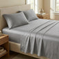 Beckham Hotel Collection Cal King Sheet Set 100% Cotton, 500TC Luxury Sateen Bedding, 16” Deep Pocket, Moisture-Wicking, 4-Piece, Dark Gray