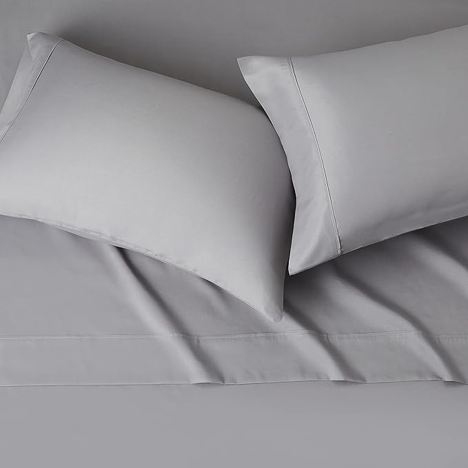 Amazon Basics Soft, Breathable, Wrinkle-free Microfiber 4 Piece Bed Sheet Set, 14-inch Deep Pockets, King, Dark Gray, Solid