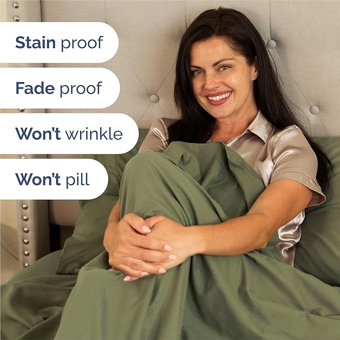 Cal King 6 Piece Sheet Set - Cooling & Breathable - Hotel Luxury Bedding, Includes Fitted Sheet for Women, Men, Kids and Teens - 1 Flat, 1 Fitted Sheet, 4 Pillowcases with Deep Pockets - Sage Green