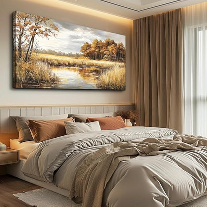 ERQINHUA Large Wall Decor Canvas Painting Wall Art For Bedroom Living Room Decor Lake Surface Landscape Painting Artwork Print For Home Decor Room For office Farmhouse Room Wall Decoration 30x60 In