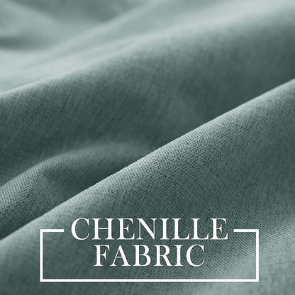 Macochico 120" Wx84 L 100% Blackout Chenille Curtains for Sliding Door Living Room Bedroom, Luxury Drapery for Hotel Home Theater, Teal Thermal Window Treatments with Tieback, Grommet, 1 Panel
