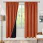 BGment Terracotta 100% Blackout Curtains for Bedroom, Fall Full Room Darkening Noise Reducing Living Room Curtains 72 Inch Length, Thermal Insulated Rod Pocket Window Drapes 2 Panels, 42 Inch Wide