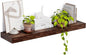 Heimlove 12 Inch Deep Floating Shelves, 48 x 12 inches Long, Large Display & Storage Shelf, Rustic Wood Wall Shelves for Fireplace Mantel, Set of 1(Rustic Brown)