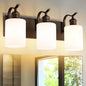 3 Light Bathroom Vanity Light, Morden Vanity Lighting Fixtures Over Mirror Oil Rubbed Bronze Bathroom Sconces Wall Lighting with Milky White Frosted Shade ZCVL01ORBW-3