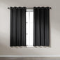 Amazon Basics Faux Linen Blackout Curtains for Bedroom and Living Room, 2-Piece Set with Grommets, 52" W x 63" L, Black