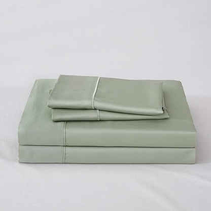 Linen World Cooling Bed Sheets Set Queen Size,100% Organically Grown Viscose Sheets,Deep Pocket Up to 16",4 Pieces Silky Soft,Breathable Bedding Sheets & Pillowcases(Sage Green,Queen)