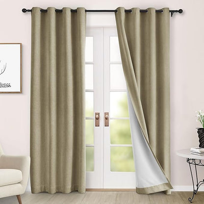 Macochico 100% Blackout Curtains Luxury Chenille Curtains for Living Room Thermal Blackout Curtains for Bedroom Hotel Banquet Classic Decor Soil Brown Curtains with Tieback 72" Wx96 L Grommet 1 Panel