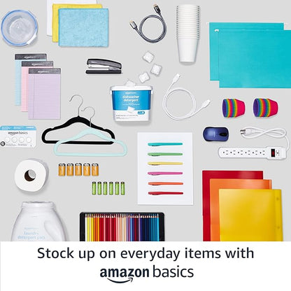 Amazon Basics Adjustable Expandable Metal Hanging Closet Storage Organizer Rack with Shelves, 57-80''L x 14''W x 72''H, Black