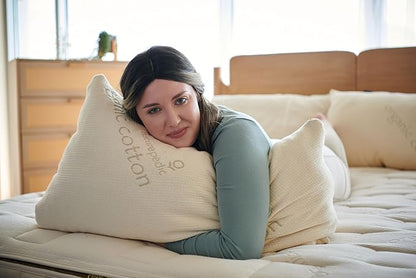 Naturepedic Organic Latex Pillow - King Bed Pillow with Medium Comfort - Luxury Pillow with Adjustable Fill for Comfortable Sleeping, Back Support and Neck Pain Relief