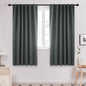Deconovo Rod Pocket and Back Tab Curtains Room Darkening Curtain Blackout Thermal Insulated Window Curtains for Bedroom 52Wx63L Inch Dark Grey 2 Panels