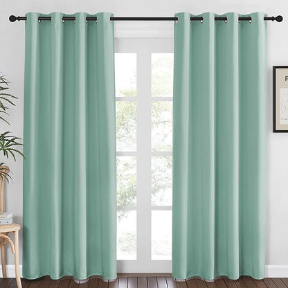NICETOWN Blackout Curtains 84 Inch Length, Thermal Insulated Room Darkening Drapes Grommet Window Covering for Living Room Bedroom (W52 x L84 Inch, 1 Panel, Aqua Blue)