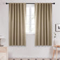 Deconovo Solid Room Darkening Panels Back Tab and Rod Pocket Curtains Blackout Thermal Insulated Curtains for Living Room 52Wx63L Inch Khaki 2 Panels