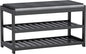 Shoe Bench Entryway, 100% Solid Solid Wood Shoe Rack Bench with Storage and Cushion Padded Seat, 3-Tier Shoe Organizer for Hallway Living Room, Mudrooms, Black