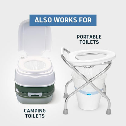 Lunderg Commode Liners - Value Pack 50 Count Universal Fit - Medical Grade Bedside Commode Liners Disposable for Adult Commode Chair, Portable Toilet Bags or Camping Toilet Bags