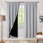 BGment Thermal Insulated 100% Blackout Curtains for Bedroom with Black Liner, Double Layer Full Room Darkening Noise Reducing Rod Pocket Curtain (52 x 72 Inch, Light Grey, 2 Panels)