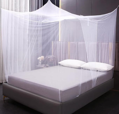 Mengersi Mosquito Net for Bed Canopy,One Side Opening Canopy Netting Bed Drapes for Camping Home Outdoor Travel Dormitory,Queen