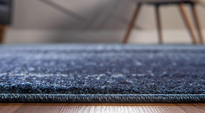 Unique Loom Del Mar Collection Area Rug - Jennifer (10' x 14' 1" Rectangle, Blue/ Navy Blue)