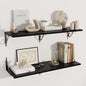 Dreamland Deep Floating Shelves, 40" W x 12" D Wall Shelves Set of 2, Wide Display Shelf Wall Mounted with Brackets, Bookshelf for Living Room, Bathroom, Bedroom, Black