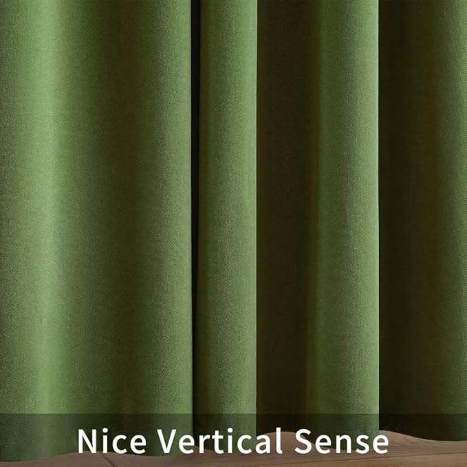 Joydeco Green Velvet Curtains 90 inch 2 Panel, Room Darkening Super Soft Velvet Drapes for Bedroom Living Room Thermal Insulated Window Drapes, Luxury Blackout Rod Pocket Curtains,W52 x L90 inch
