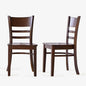 Livinia Cabin Wooden Dining Chairs Set of 2, Solid Malaysian Oak Wood Seat Ladder Back Armless Side Chairs (Walnut)