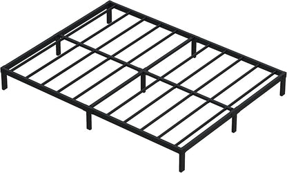 9 Inch Queen Bed Frame Heavy Duty Low Profile Metal Platform No Box Spring Needed, Maximum Storage, Easy to Assembly, Noise Free, Black