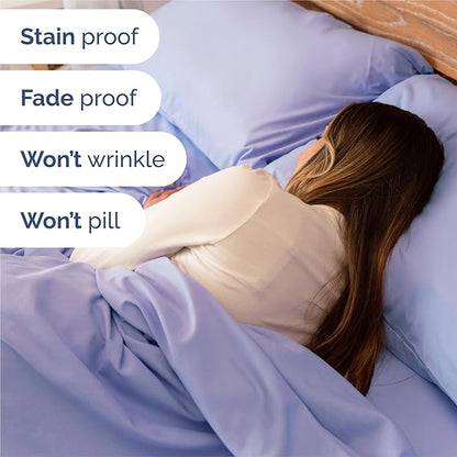 Split King 7 Piece Sheet Set - Cooling & Breathable - Hotel Luxury Bedding, Includes Fitted Sheets for Women, Men, Kids & Teens - 1 Flat, 2 Fitted Sheets, 4 Pillowcases with Deep Pockets - Lavender