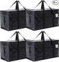 Moving Bags Heavy Duty Extra Large, Moving Boxes, Moving Supplies Essentials, Blue Storage Bins with Lids, Plastic Packing Totes, Storage Bags for Clothes with Handles & Zippers Black, 4 Pack